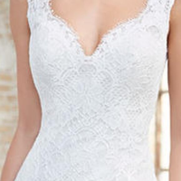 Mermaid Backless Ivory Wedding Dress, Romantic Boho Fitted Sexy Fit & Flare - Picture 10 of 10